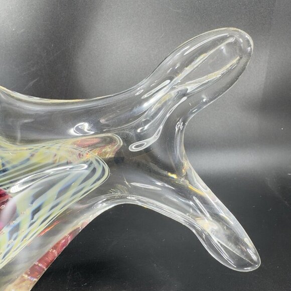 2004 Rollin Karg Large Heavy Glass Fish Signed Sculptures Multicolor Hand Blown - Picture 15 of 16